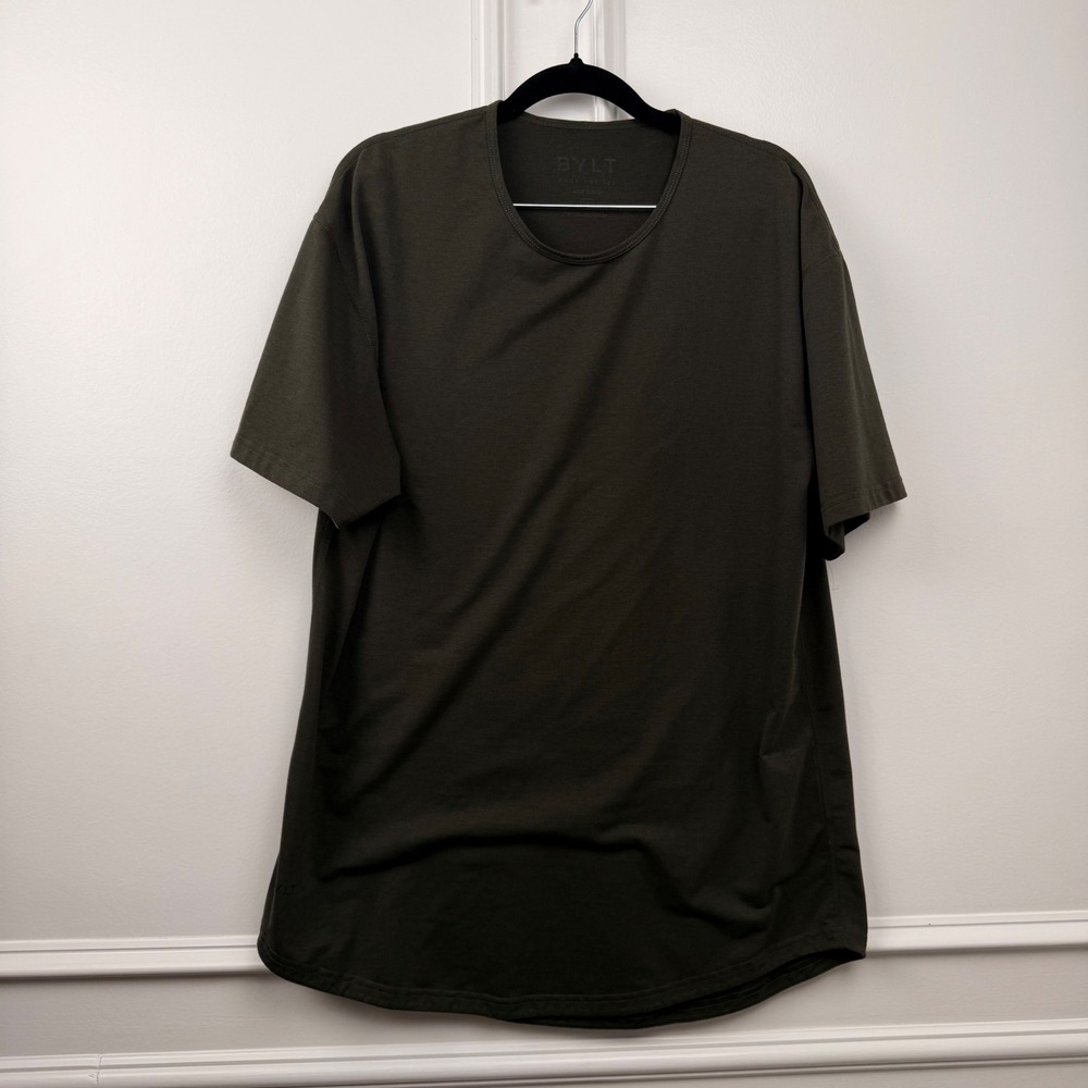 BYLT Premium Basics‎ Mens Drop Cut Lux T-Shirt Dark Olive Green XL DC_SS_FRS_XL